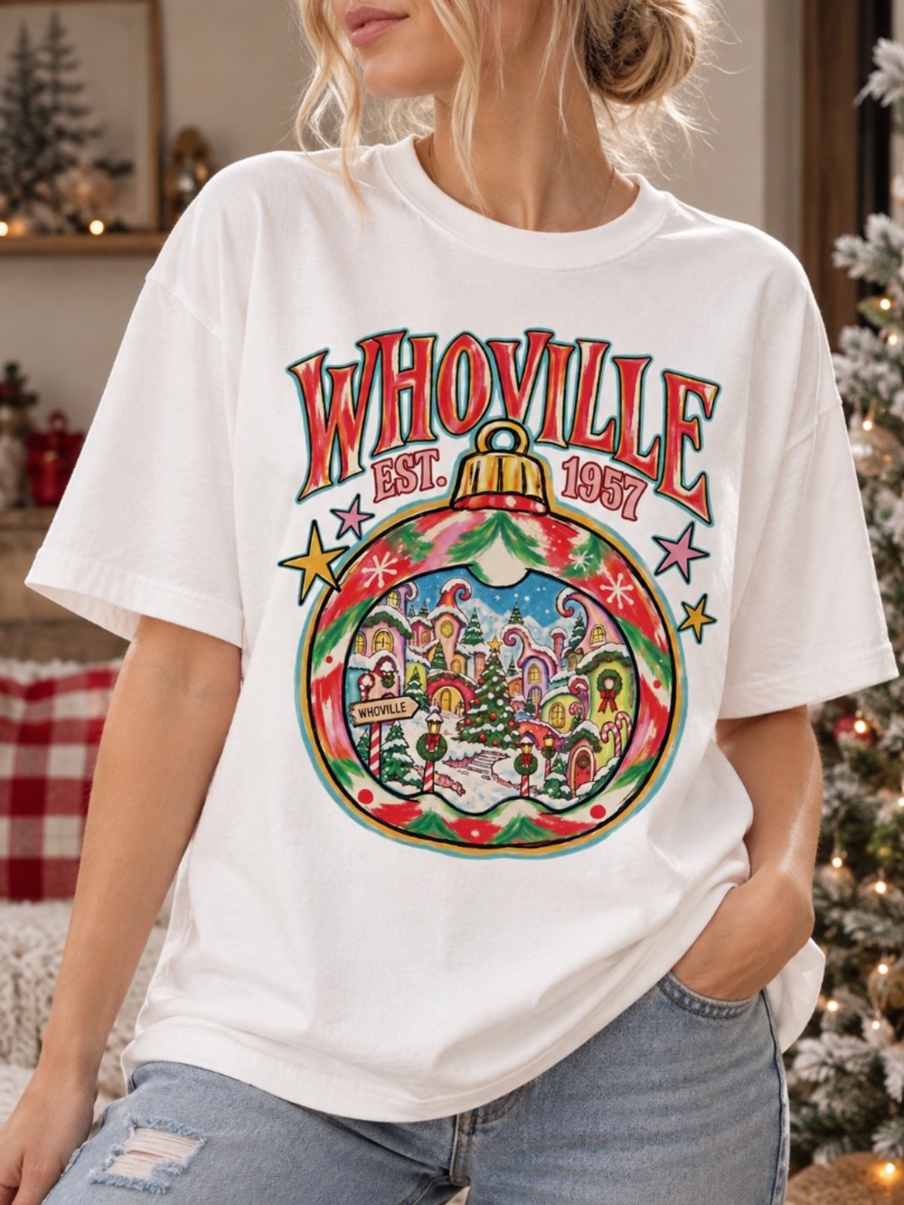 Christmas Village Ornament Shirt Holiday Town Graphic Tee